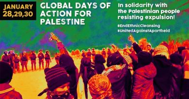 28-30. Januar  Weltweite Aktionstage für die Rechte der Palästinenser*innen