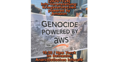 Info-Veranstaltung: Kriegsverbrechen powered by Amazon